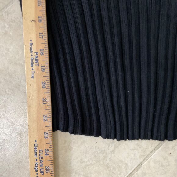 By Anthropologie sweater Top ribbed Sheer sleeves Square Neck women’s XL Black - Picture 5 of 12